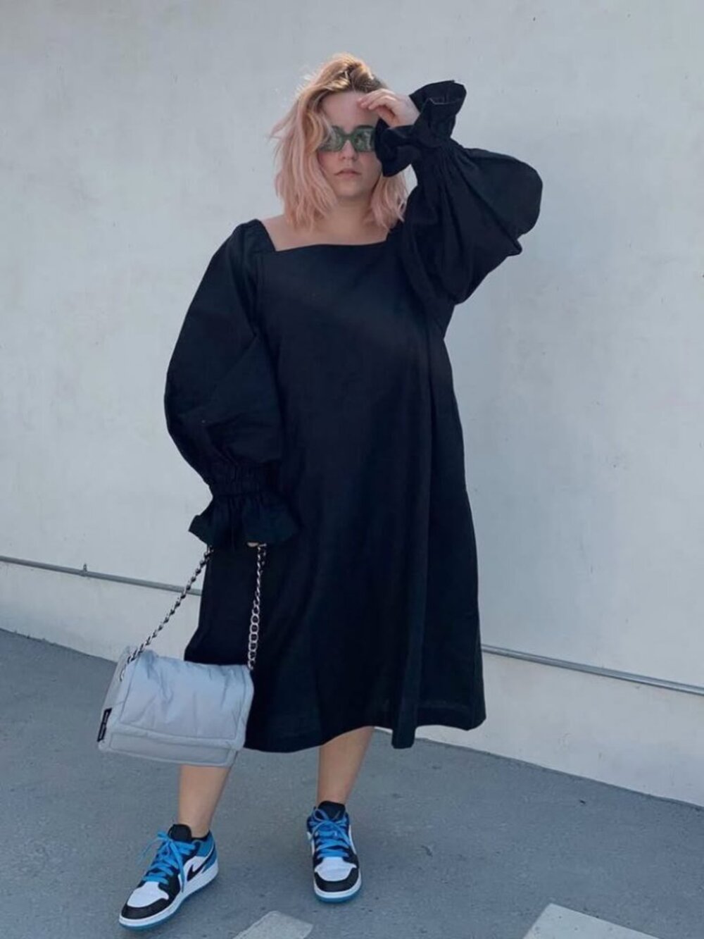 323 Selena Dress in Black — Cotton Linen Blend